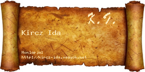 Kircz Ida névjegykártya